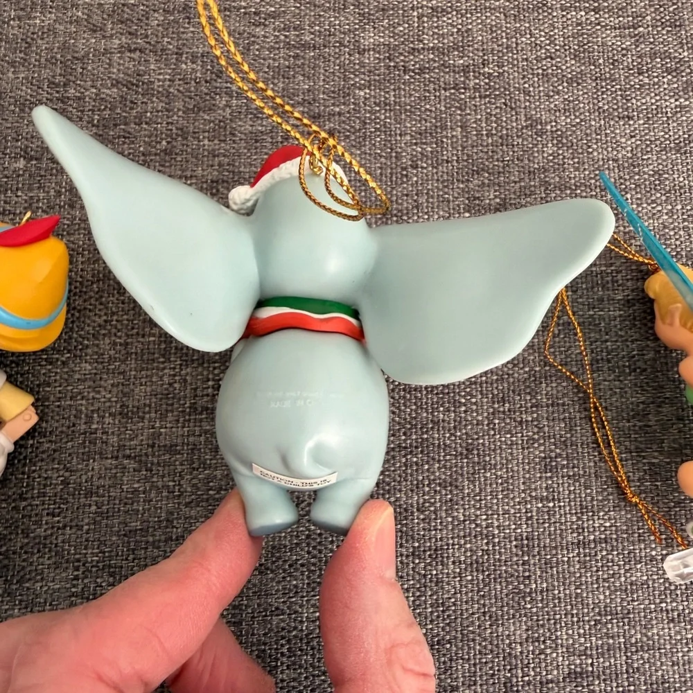 Disney Grolier Vintage 90s Lot of 4 Christmas Magic Ornaments Bambi Pinocchio